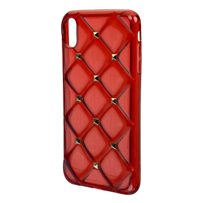 Силиконовый чехол "Стеганые Заклепки" Красный для iPhone X