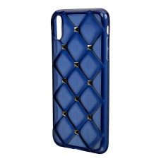 Силиконовый чехол "Стеганые Заклепки" Синий для iPhone Xs