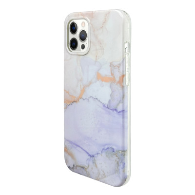 Силіконовий чохол IMD Розово - Фіолетовий Мармур для iPhone 12 Pro Max