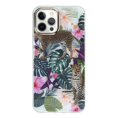 Силиконовый чехол Gold Camera "Папоротник Леопард" для iPhone 13 Pro Max