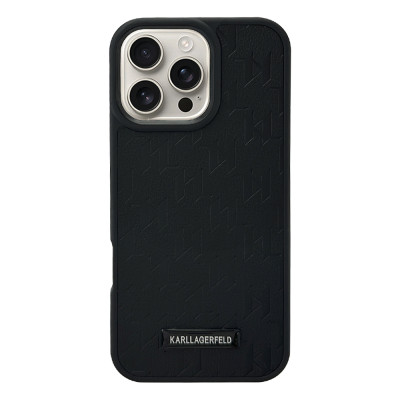 Силиконовый чехол KARL LAGERFELD Safiano Black для iPhone 16 Pro