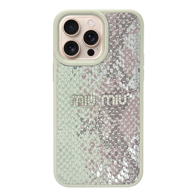 Силиконовый чехол "MIU MIU" Beige Snake для iPhone 16 Pro