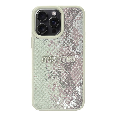 Силиконовый чехол "MIU MIU" Beige Snake для iPhone 16 Pro
