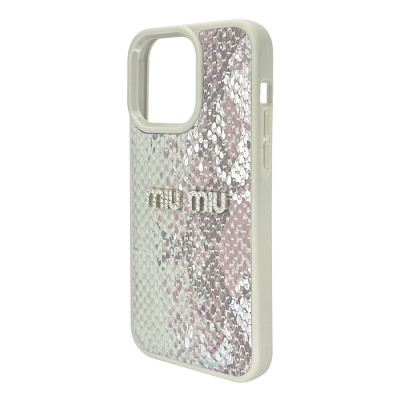 Силиконовый чехол "MIU MIU" Beige Snake для iPhone 16 Pro