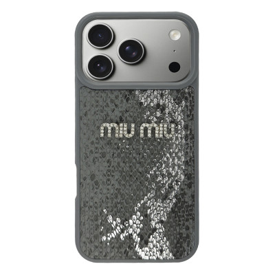 Силиконовый чехол "MIU MIU" Grey Snake для iPhone 17 Pro