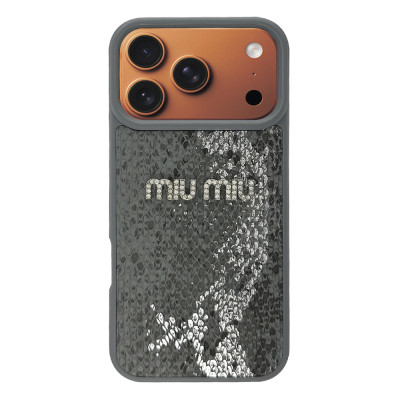 Силиконовый чехол "MIU MIU" Grey Snake для iPhone 17 Pro