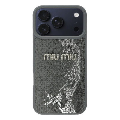 Силиконовый чехол "MIU MIU" Grey Snake для iPhone 17 Pro