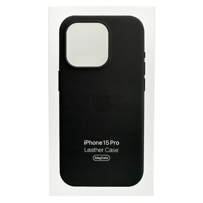 Чохол Apple Leather Case Black with MagSafe для iPhone 15 Pro Чохол Apple Leather Case Black with MagSafe для iPhone 15 Pro