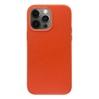Чохол Apple Leather Cow Case Orange with MagSafe для iPhone 14 Pro Max