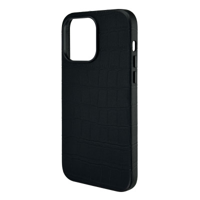 Чехол Apple Leather Crocodile Case Black with MagSafe для iPhone 15 Pro Max
