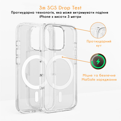 Противоударный чехол Speck Shine Transparent with MagSafe для iPhone 16 Pro Противоударный чехол Speck Shine Transparent with MagSafe для iPhone 16 Pro