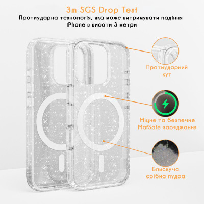 Противоударный чехол Speck Shine White with MagSafe для iPhone 16 Pro Max Противоударный чехол Speck Shine White with MagSafe для iPhone 16 Pro Max