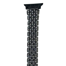 Металлический ремешок Full Diamond Black для Apple Watch 42/44/45/49мм